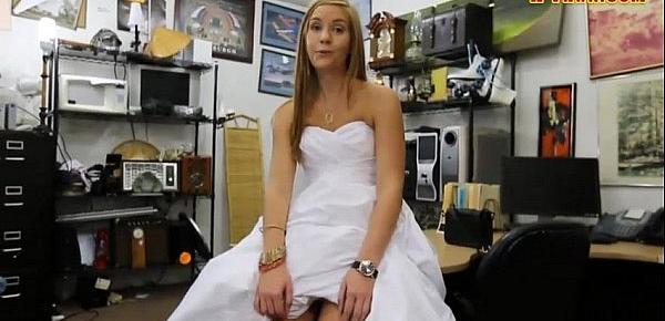  Girl pawns her wedding dress and pounded by pawn keeper